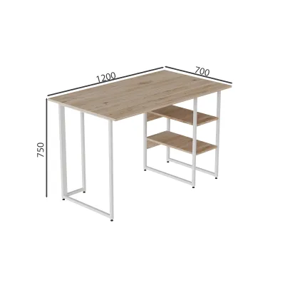 Комп'ютерний стіл Ferrum-decor Кевін 75x120x70 білий ДСП Дуб Сан-Маріно 32мм