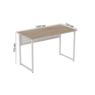 Комп'ютерний стіл Ferrum-decor Кевін 75x140x70 білий ДСП Дуб Сан-Маріно 32мм