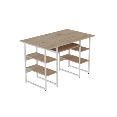 Компьютерный стол Ferrum-decor Тим 75x120x60 белый ДСП Дуб Сан-Марино 16мм