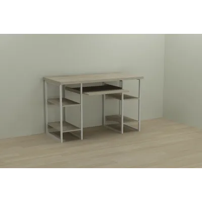 Компьютерный стол Ferrum-decor Тим 75x120x60 белый ДСП Дуб Сонома 32мм
