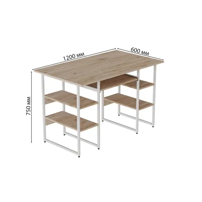Комп'ютерний стіл Ferrum-decor Тім 75x120x60 білий ДСП Дуб Сан-Маріно 32мм