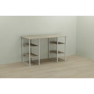 Комп'ютерний стіл Ferrum-decor Тім 75x140x60 білий ДСП Дуб Сонома 16мм