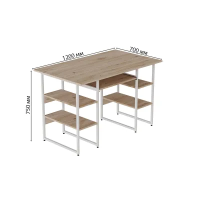 Компьютерный стол Ferrum-decor Тим 75x120x70 белый ДСП Дуб Сан-Марино 16мм