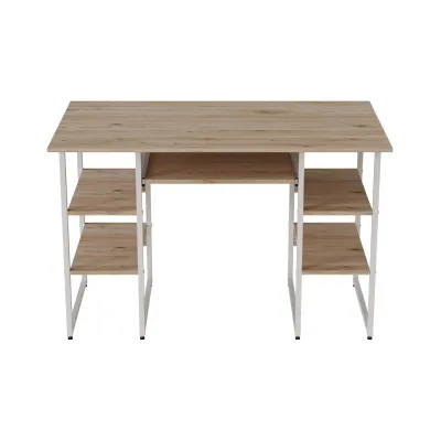 Компьютерный стол Ferrum-decor Тим 75x120x70 белый ДСП Дуб Сан-Марино 16мм