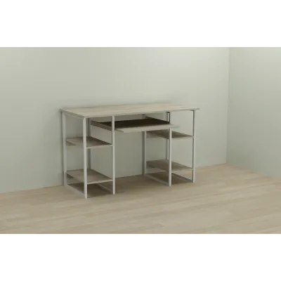 Комп'ютерний стіл Ferrum-decor Тім 75x140x70 білий ДСП Дуб Сонома 16мм