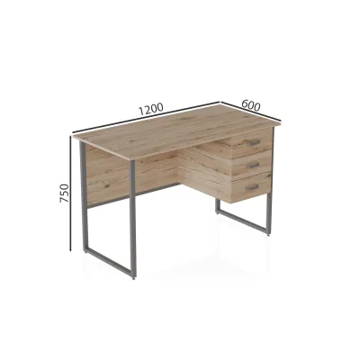 Компьютерный стол Ferrum-decor Гарри 75x120x60 серый ДСП Дуб Сан-Марино 16мм