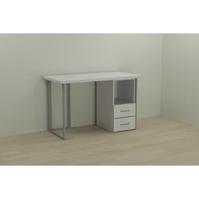 Комп'ютерний стіл Ferrum-decor Отто 75x140x60 сірий ДСП Біле 32мм Комп'ютерний стіл Ferrum-decor Отто 75x140x60 сірий ДСП Біле 32мм