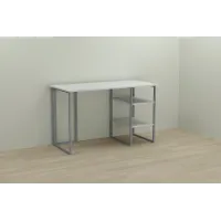 Компьютерный стол Ferrum-decor Кевин 75x100x60 серый ДСП Белое 16мм