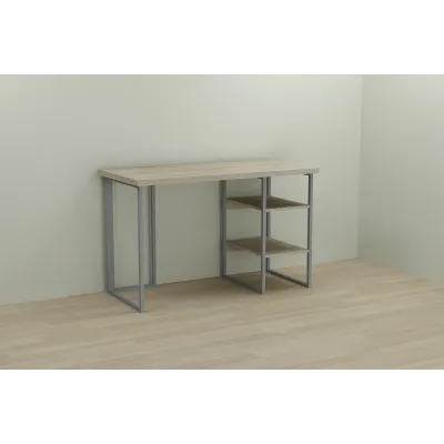 Комп'ютерний стіл Ferrum-decor Кевін 75x140x70 сірий ДСП Дуб Сонома 32мм