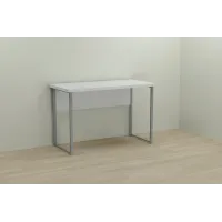 Компьютерный стол Ferrum-decor Курт 75x140x60 серый ДСП Белое 32мм