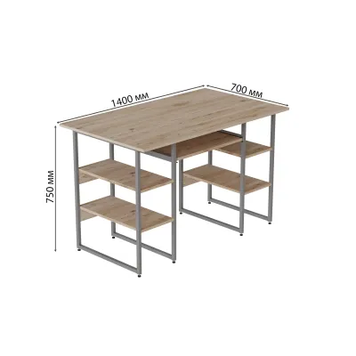 Компьютерный стол Ferrum-decor Тим 75x140x70 серый ДСП Дуб Сан-Марино 16мм