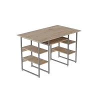 Компьютерный стол Ferrum-decor Тим 75x140x70 серый ДСП Дуб Сан-Марино 32мм