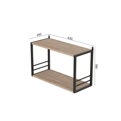 Книжная полка универсальная Ferrum-decor Стим 1 38x63x26 черный ДСП Дуб Сан-Марино 16мм (XK00020)