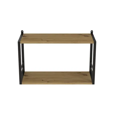 Книжная полка универсальная Ferrum-decor Стим 1 38x63x26 черный ДСП Дуб Артизан 16мм (XK00021)