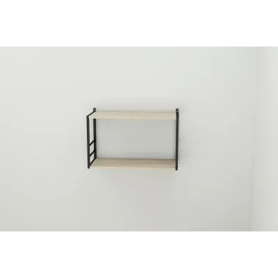 Книжная полка универсальная Ferrum-decor Стим 1 38x63x26 черный ДСП Дуб Сонома 16мм (XK00022)