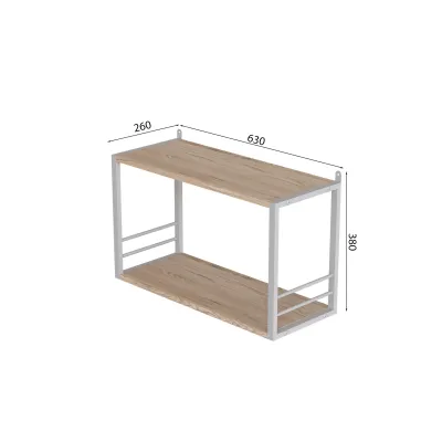 Книжная полка универсальная Ferrum-decor Стим 1 38x63x26 белый ДСП Дуб Сан-Марино 16мм (XK00026)