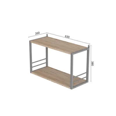 Книжная полка универсальная Ferrum-decor Стим 1 38x63x26 серый ДСП Дуб Сан-Марино 16мм (XK00032)