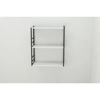 Книжная полка универсальная Ferrum-decor Стим 2 74x63x26 черный ДСП Белое 16мм (XK00037)