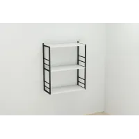 Книжкова полиця універсальна Ferrum-decor Стим 2 74x63x26 чорний ДСП Біле 16мм (XK00037) Книжкова полиця універсальна Ferrum-decor Стим 2 74x63x26 чорний ДСП Біле 16мм (XK00037)