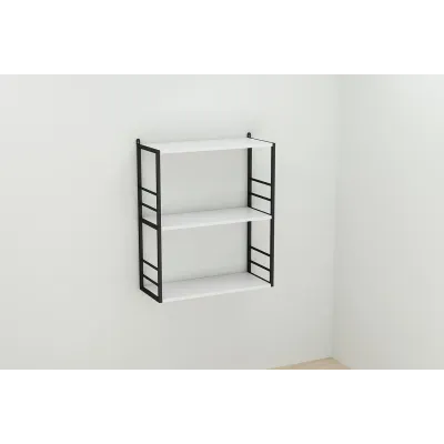 Книжкова полиця універсальна Ferrum-decor Стим 2 74x63x26 чорний ДСП Біле 16мм (XK00037)