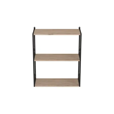 Книжная полка универсальная Ferrum-decor Стим 2 74x63x26 черный ДСП Дуб Сан-Марино 16мм (XK00038)