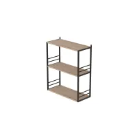 Книжкова полиця універсальна Ferrum-decor Стім 2 74x63x26 чорний ДСП Дуб Сан-Маріно 16мм (XK00038)