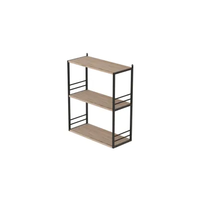 Книжкова полиця універсальна Ferrum-decor Стім 2 74x63x26 чорний ДСП Дуб Сан-Маріно 16мм (XK00038)
