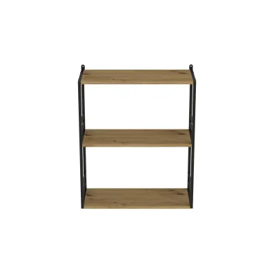 Книжная полка универсальная Ferrum-decor Стим 2 74x63x26 черный ДСП Дуб Артизан 16мм (XK00039)