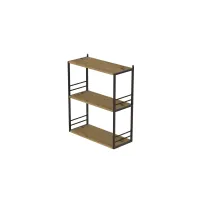 Книжная полка универсальная Ferrum-decor Стим 2 74x63x26 черный ДСП Дуб Артизан 16мм (XK00039)
