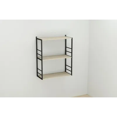 Книжкова полиця універсальна Ferrum-decor Стим 2 74x63x26 чорний ДСП Дуб Сонома 16мм (XK00040)