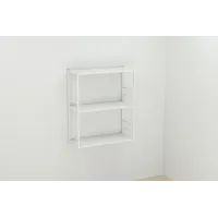 Книжкова полиця універсальна Ferrum-decor Стім 2 74x63x26 білий ДСП Біле 16мм (XK00043)