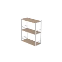 Книжкова полиця універсальна Ferrum-decor Стім 2 74x63x26 білий ДСП Дуб Сан-Маріно 16мм (XK00044)