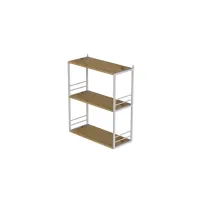 Книжкова полиця універсальна Ferrum-decor Стім 2 74x63x26 білий ДСП Дуб Артізан 16мм (XK00045)