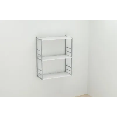 Книжкова полиця універсальна Ferrum-decor Стим 2 74x63x26 сірий ДСП Біле 16мм (XK00049)