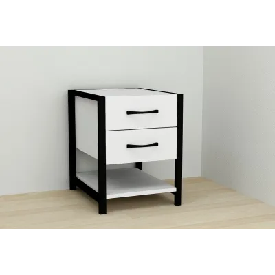 Тумба Ferrum-decor Вивьен 2/1 50x41x40 см Черный с белым (XK00127) Тумба Ferrum-decor Вивьен 2/1 50x41x40 см Черный с белым (XK00127)