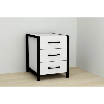 Тумба Ferrum-decor Вивьен 3 50x41x40 см Черный с белым (XK00145) Тумба Ferrum-decor Вивьен 3 50x41x40 см Черный с белым (XK00145)