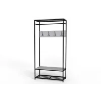 Вешалка модульная Ferrum-decor Трелис 15 180x90x38 см ДСП 16 мм Белый с черным (XK00325)