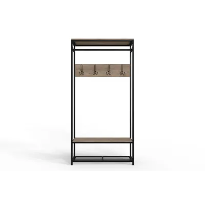Вішалка для підлоги Ferrum-decor Треліс 15 180x90x38 см Дуб / Чорний (XK00326) Вішалка для підлоги Ferrum-decor Треліс 15 180x90x38 см Дуб / Чорний (XK00326)