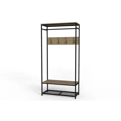 Вішалка для підлоги Ferrum-decor Треліс 15 180x90x38 см Дуб Сонома / Чорний (XK00328) Вішалка для підлоги Ferrum-decor Треліс 15 180x90x38 см Дуб Сонома / Чорний (XK00328)