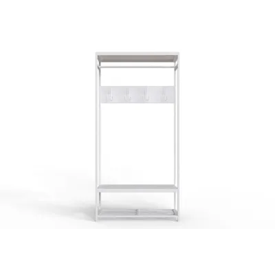 Вешалка напольная Ferrum-decor Трелис 15 180x90x38 см Белый / Белый (XK00331)