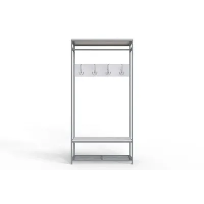 Вішалка модульна підлогова Ferrum-decor Треліс 15 180x90x38 ДСП Біле 16 мм Сірий