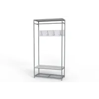 Вешалка напольная модульная Ferrum-decor Трелис 15 180x90x38 ДСП Белое 16 мм Cерый