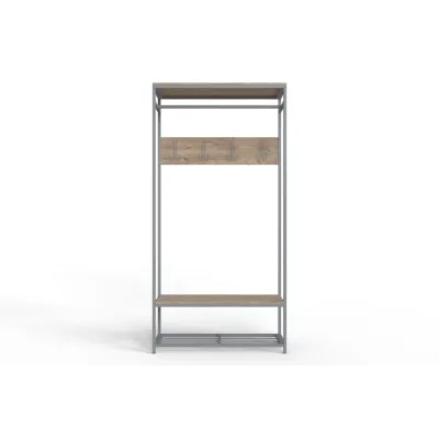 Вешалка напольная Ferrum-decor Трелис 15 180x90x38 см Дуб / Серый (XK00338)