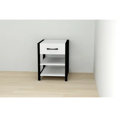 Тумба Ferrum-decor Вивьен 1/2 50x41x40 см Черный с белым (XK00073)
