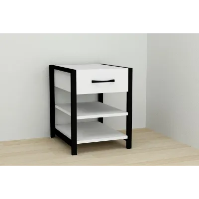 Тумба Ferrum-decor Вивьен 1/2 50x41x40 см Черный с белым (XK00073) Тумба Ferrum-decor Вивьен 1/2 50x41x40 см Черный с белым (XK00073)