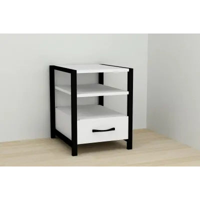 Тумба Ferrum-decor Вивьен 1/1 50x41x40 см Черный с белым (XK00091) Тумба Ferrum-decor Вивьен 1/1 50x41x40 см Черный с белым (XK00091)
