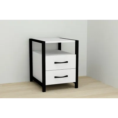 Тумба Ferrum-decor Вивьен 2/2 50x41x40 см Черный с белым (XK00109) Тумба Ferrum-decor Вивьен 2/2 50x41x40 см Черный с белым (XK00109)