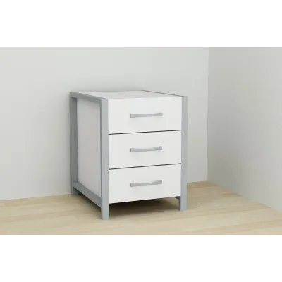 Тумба Ferrum-decor Вивьен 3 50x41x40 см Белый / Серый (XK00157) Тумба Ferrum-decor Вивьен 3 50x41x40 см Белый / Серый (XK00157)