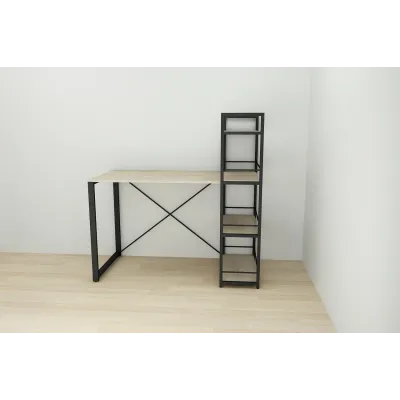 Письмовий стіл Ferrum-decor Конект з етажеркою 75x120x60 см Дуб Сонома + чорний (XK00184) Письмовий стіл Ferrum-decor Конект з етажеркою 75x120x60 см Дуб Сонома + чорний (XK00184)