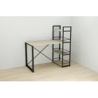 Письмовий стіл Ferrum-decor Конект з етажеркою 75x120x60 см Дуб Сонома + чорний (XK00184) Письмовий стіл Ferrum-decor Конект з етажеркою 75x120x60 см Дуб Сонома + чорний (XK00184)
